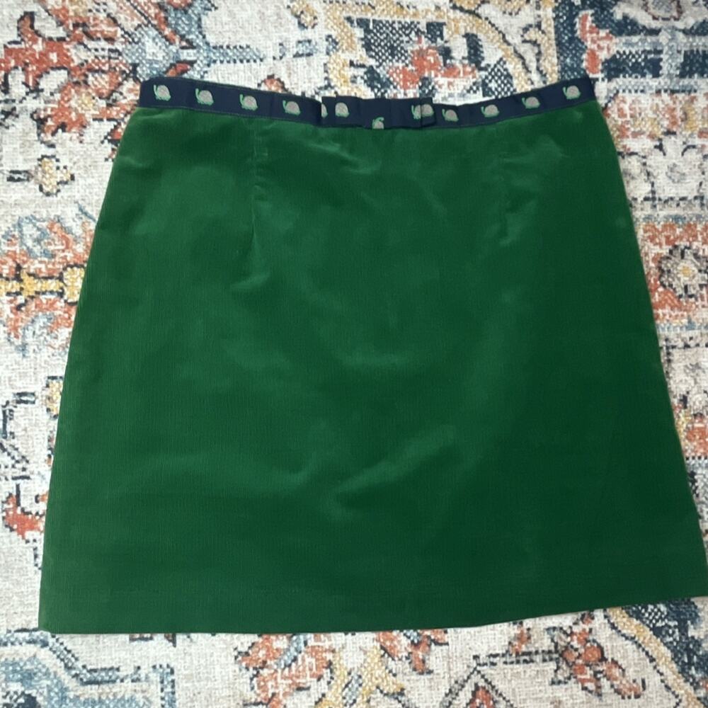 Vtg Robin's Ribbons Green Corduroy Mini Skirt Whale Trim Size 8 Preppy Coastal